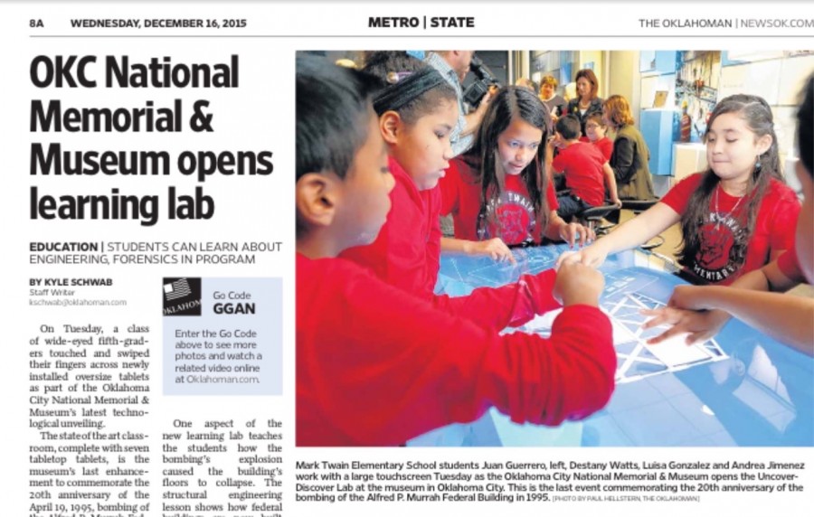 Clipping from The Oklahoman about opening.